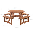 Outsunny Garden Picnic Bench 8 Seater