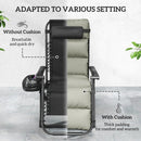 Outsunny 2 Pieces Zero Gravity Chairs, Reclining Folding Sun Lounger, Grey
