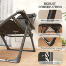 Outsunny 2 Pieces Zero Gravity Chairs, Reclining Folding Sun Lounger, Grey