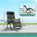 Outsunny 2 Pieces Zero Gravity Chairs, Reclining Folding Sun Lounger, Grey