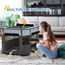 PawHut Portable Dog Pen for Puppies, Rabbits, Kittens, Guinea Pigs - Grey