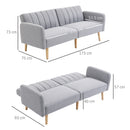 HOMCOM 2 Seater Sofa Bed w/ Adjustable Backrest for Living Room, Guest Room