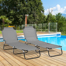Outsunny Folding Sun Loungers Set of 2 with Adjustable Backrest