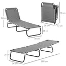 Outsunny Folding Sun Loungers Set of 2 with Adjustable Backrest