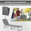 Outsunny Folding Sun Loungers Set of 2 with Adjustable Backrest