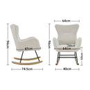 Livingandhome Comfy White Sherpa Rocking Chair with Armrests