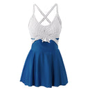 Wrap-Front V-Neck Tummy Control One-Piece Swimsuit
