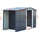 Livingandhome Garden Metal Storage Shed With Log Storage 4x8 ft