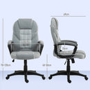 High Back Executive Office Chair PU Leather Desk Chair with Swivel Wheels Grey