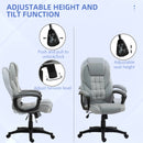 High Back Executive Office Chair PU Leather Desk Chair with Swivel Wheels Grey