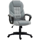 High Back Executive Office Chair PU Leather Desk Chair with Swivel Wheels Grey