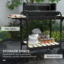 Outsunny Charcoal Barbecue BBQ Grill Trolley W/ 5-level Grill Height Ash Catcher