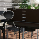 Outsunny Charcoal Barbecue BBQ Grill Trolley W/ 5-level Grill Height Ash Catcher