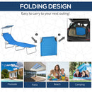 Outsunny Folding Chair Sun Lounger w/ Sunshade Garden Recliner Hammock