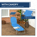 Outsunny Folding Chair Sun Lounger w/ Sunshade Garden Recliner Hammock