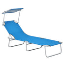 Outsunny Folding Chair Sun Lounger w/ Sunshade Garden Recliner Hammock