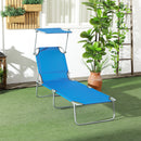Outsunny Folding Chair Sun Lounger w/ Sunshade Garden Recliner Hammock