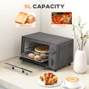 HOMCOM Mini Oven 9L Countertop Electric Grill W/ Temp Timer Control 750W