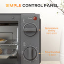 HOMCOM Mini Oven 9L Countertop Electric Grill W/ Temp Timer Control 750W