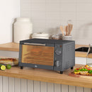 HOMCOM Mini Oven 9L Countertop Electric Grill W/ Temp Timer Control 750W
