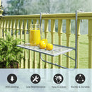 Outsunny Balcony Hanging Table Wall Mount Adjustable Folding Desk Patio Grey