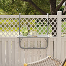 Outsunny Balcony Hanging Table Wall Mount Adjustable Folding Desk Patio Grey
