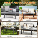 Outsunny Outdoor Side Table Garden Table with Steel Frame and Slat Top