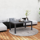 Outsunny Outdoor Side Table Garden Table with Steel Frame and Slat Top