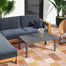 Outsunny Outdoor Side Table Garden Table with Steel Frame and Slat Top