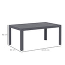 Outsunny Outdoor Side Table Garden Table with Steel Frame and Slat Top