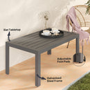 Outsunny Outdoor Side Table Garden Table with Steel Frame and Slat Top