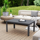 Outsunny Outdoor Side Table Garden Table with Steel Frame and Slat Top