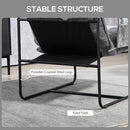 HOMCOM Upholstered Reading Chair with Side Pockets and Steel Frame