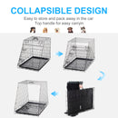 Pawhut Trapeze Collapsible Dog Pet Travel Box Cage Removable Tray 93Lx58Wx65H cm