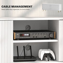 HOMCOM Modern TV Stand Cabinet With Storage For Living Room, White
