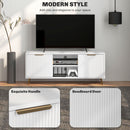 HOMCOM Modern TV Stand Cabinet With Storage For Living Room, White