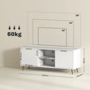 HOMCOM Modern TV Stand Cabinet With Storage For Living Room, White