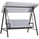 Outsunny 3 Seater Garden Swing Chair With Adjustable Canopy And Cushions, Grey