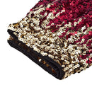 Shiny High-Waisted Sequin Mini Skirt - Red