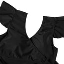 Wrap-Front V-Neck Tummy Control One-Piece Swimsuit