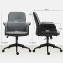 HOMCOM Office Chair, Linen Desk Chair with Adjustable Height Grey