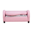 HOMCOM Kids PVC 2-Seater Musical-Theme Sofa Piano Shape Multi-Functional 2 Seats Couch Storage Box Soft Sturdy Pink