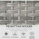 Outsunny Rattan Sofa Set to Daybed - Grey