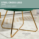 HOMCOM Accent Chair, Velvet Armchair with Lotus Backrest, Steel Legs, Green