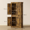 HOMCOM 180cm Kitchen Pantry, KitchenStorage Cabinet with Shelves, Brown