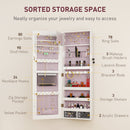 HOMCOM Door Hanging or Wall Mounted Jewellery Cabinet w/ Mirror Lining