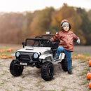 AIYAPLAY Kids Ride On Car, 12V Electric Truck w/ Suspension - White