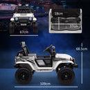 AIYAPLAY Kids Ride On Car, 12V Electric Truck w/ Suspension - White
