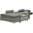 Outsunny Garden Rattan Daybed 2 Seater - Grey