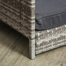 PawHut Wicker Dog House, Rattan Pet Bed with Soft Cushion- Dark Grey